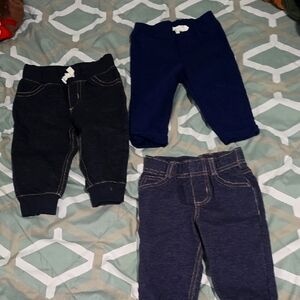 Kids' Cozy Jogger Pants Set - Black, Navy, and Dark Gray